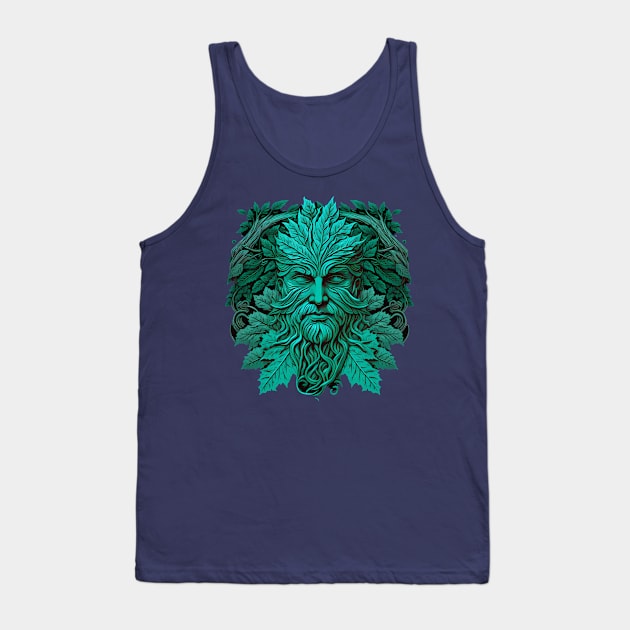 Jack Of The Wood Traditional Pagan Celtic Greenman Tank Top by Tshirt Samurai